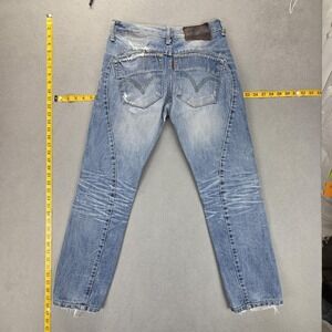 Vintage Levis‎ Engineered Jeans Womens Blue Whiskers Honeycomb Fits 26x28
